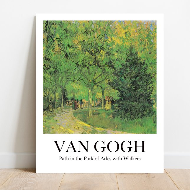 Poster Caminho no Parque de Arles com Caminhantes por Van (Van Gogh's Sunlit Stroll: Own "Path in the Park"! High-quality art poster)