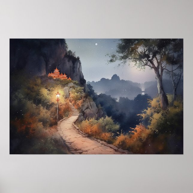 Poster Caminho para um retiro secreto da montanha (Frente)