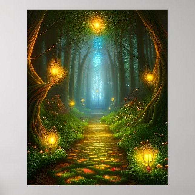 Poster Caminho Pela Arte Encantada Da Fantasia Florestal (Frente)