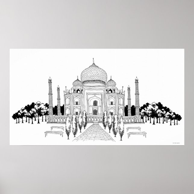 Pôster Caminho por Taj Mahal (Frente)