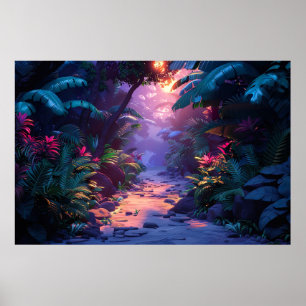 Poster Caminho Tropical da Floresta Havaiana