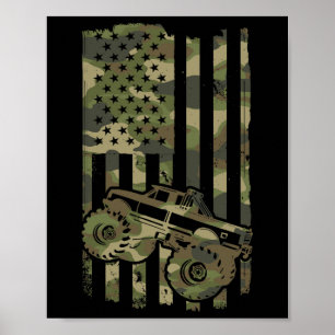 Poster Caminhoneiro Monstro Retro Caminhão Monstro Bandei