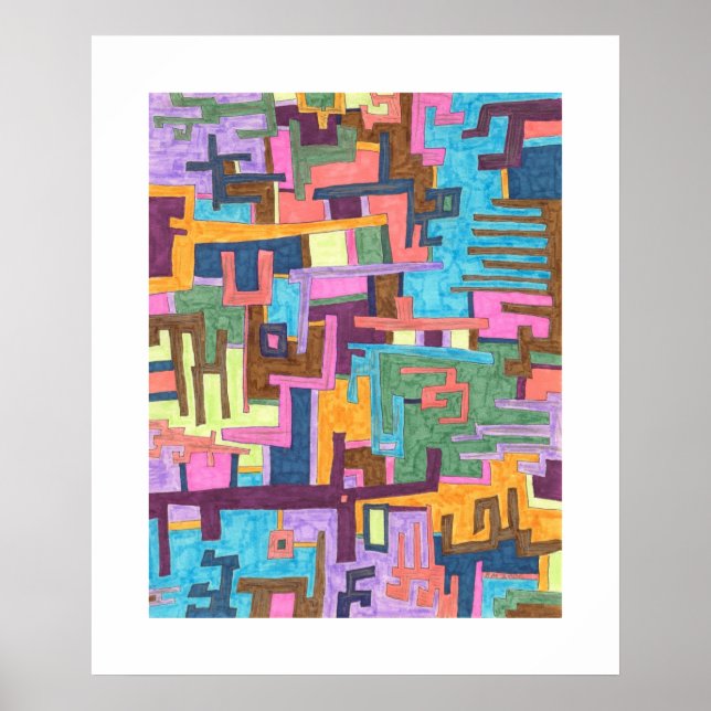 Poster "Caminhos" Abstrato Art (Frente)