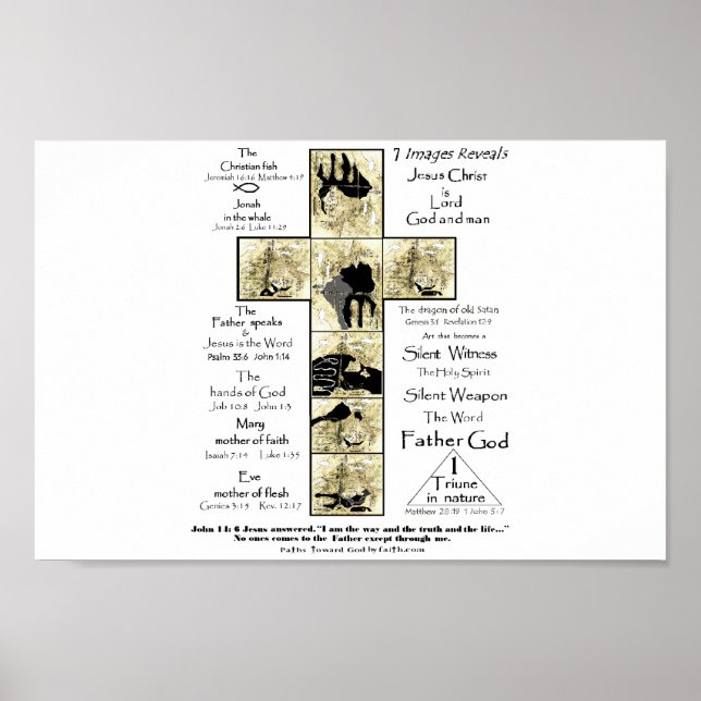 Pôster Caminhos para Deus por imagens amarelas de fé (Frente)