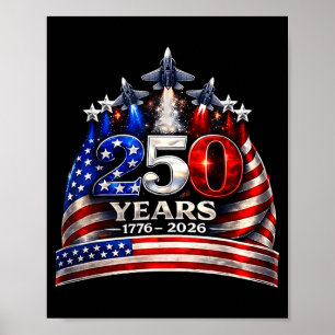 Poster Camisa 250 Aniversário EUA Patriótica 4 de Julho