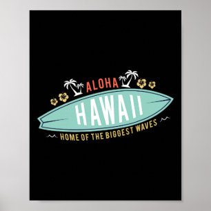 Poster Camisa Aloha Havaí Meninos Presente de Surf Surfbo
