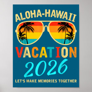 Poster Camisa Aloha Havaí Viagem Familiar Fazendo