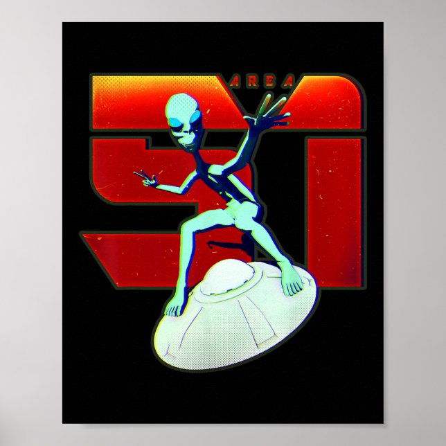 Poster Camisa Área 51 Alien Verde Ufo Disco Voador  (Frente)