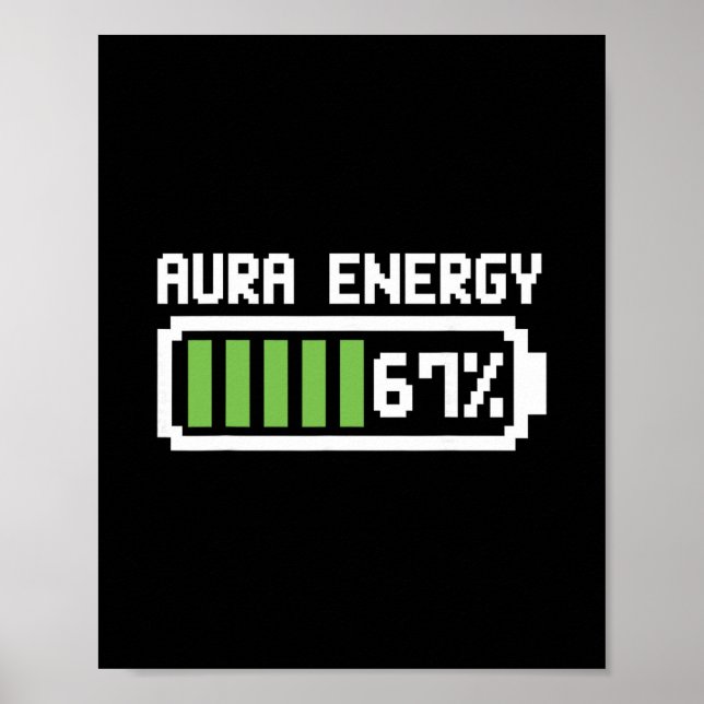 Poster Camisa Aura Energy 67 Piada Meme Seis Sete 6 7 Hum (Frente)