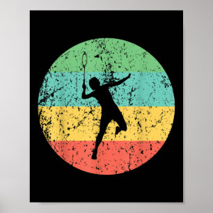 Poster Camisa Badminton - Jogador de Badminton da Vintage