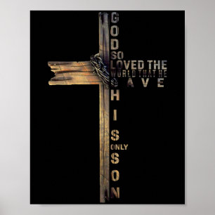 Poster Camisa Bíblia Cruz Cristã João 3_16 Cota Cristã