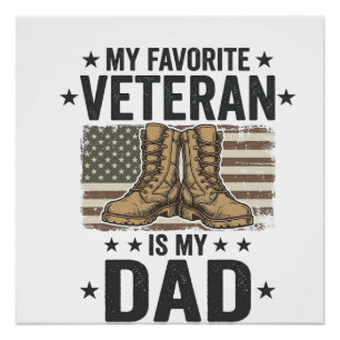 Pôster Camisa Camuflada Patriótica do Papai Veterano Favo
