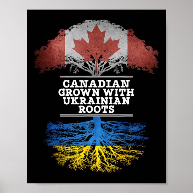 Poster Camisa Canadense Crescido Com Raízes Ucranianas (Frente)