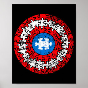 Poster Camisa Capitão Conscientização do Autismo Apoio ao