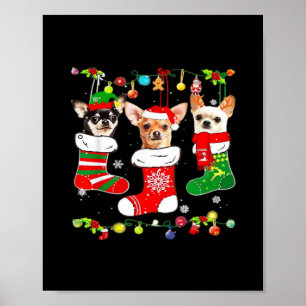 Poster Camisa Clássica de Cachorro Chihuahua Luzes de Nat
