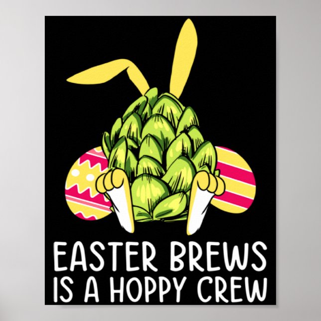 Poster Camisa Coelho de Páscoa Coelho Bebendo Cerveja (Frente)