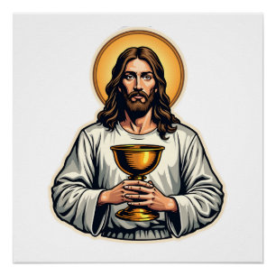 Pôster Camisa com Crista do Cálice de Jesus com Gravação