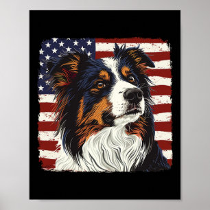 Poster Camisa com Imagem de Cão Pastor Australiano Patrio