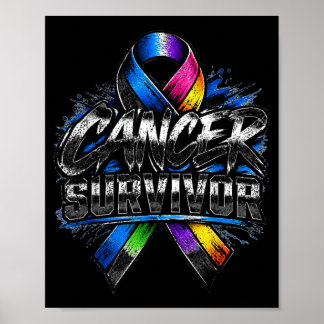Poster Camisa com Laço de Conscientização Forte para Sobr
