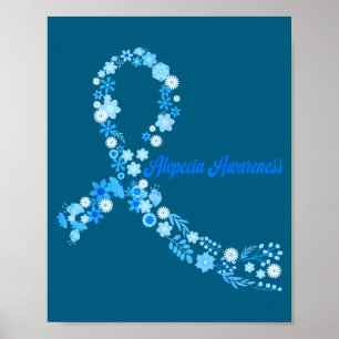 Poster Camisa Conscientização da Alopecia Hippie Flor Azu