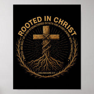 Poster Camisa Cristã Masculina Enraizada Na Fé Em Cristo