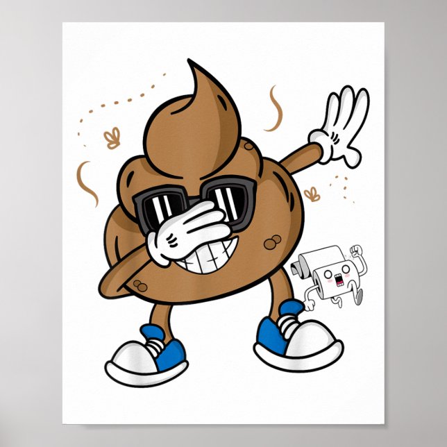 Poster Camisa Cute Dabbing Cocô - Emoticon Engraçado Eu F (Frente)
