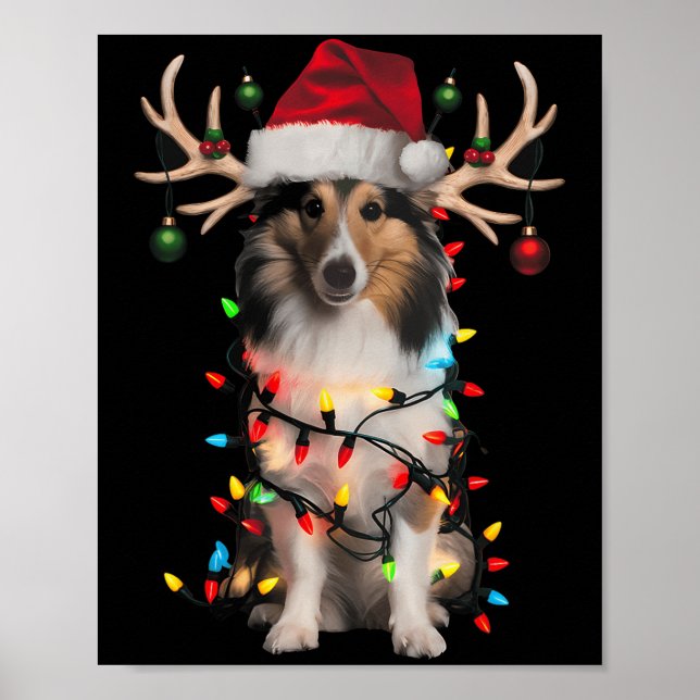Poster Camisa da Árvore de Natal do Cão de Pastoreio de S (Frente)
