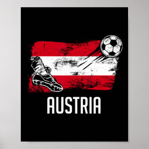 Poster Camisa da Bandeira da Áustria Time de Futebol Aust