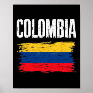 Poster Camisa da Bandeira da Colômbia Time de Futebol Col