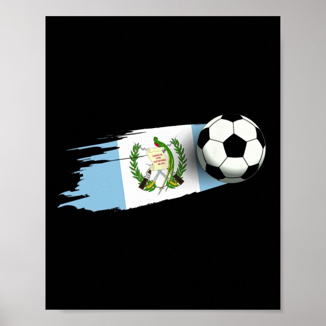 Poster Camisa da Bandeira da Guatemala Time de Futebol Gu (Frente)