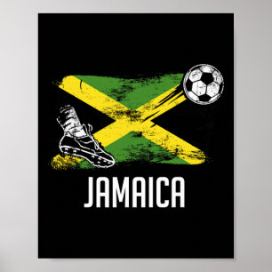 Poster Camisa da Bandeira da Jamaica Time de Futebol Jama