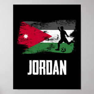 Poster Camisa da Bandeira da Jordânia Time de Futebol Jor