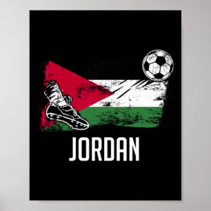 Poster Camisa da Bandeira da Jordânia Time de Futebol Jor