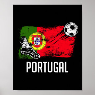 Poster Camisa da bandeira de Portugal Equipe de futebol p