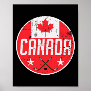 Poster Camisa da Bandeira do Canadá de Hóquei no Gelo Ade