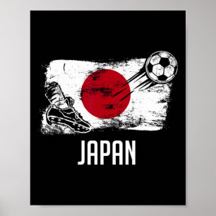 Poster Camisa da Bandeira do Japão Time de Futebol Japonê