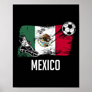 Poster Camisa da bandeira do México time de futebol mexic