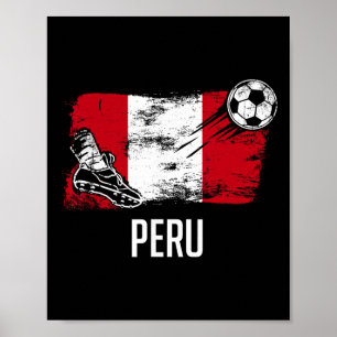 Poster Camisa da Bandeira do Peru Time de Futebol Peruano