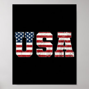 Poster Camisa da Bandeira Patriótica Americana Homens Mul