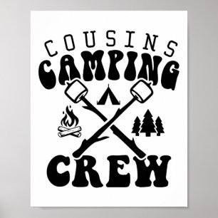 Poster Camisa da Equipe de Acampamento de Primos 2025 Fér