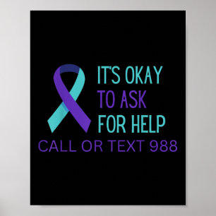 Poster Camisa da Linha de Ajuda 988 Prevenção ao Suicídio