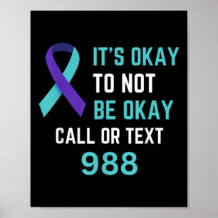 Poster Camisa da Linha de Ajuda 988 Prevenção de Suicídio