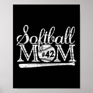 Poster Camisa da Mãe de Softbol #42 Jogador Favorito Cami