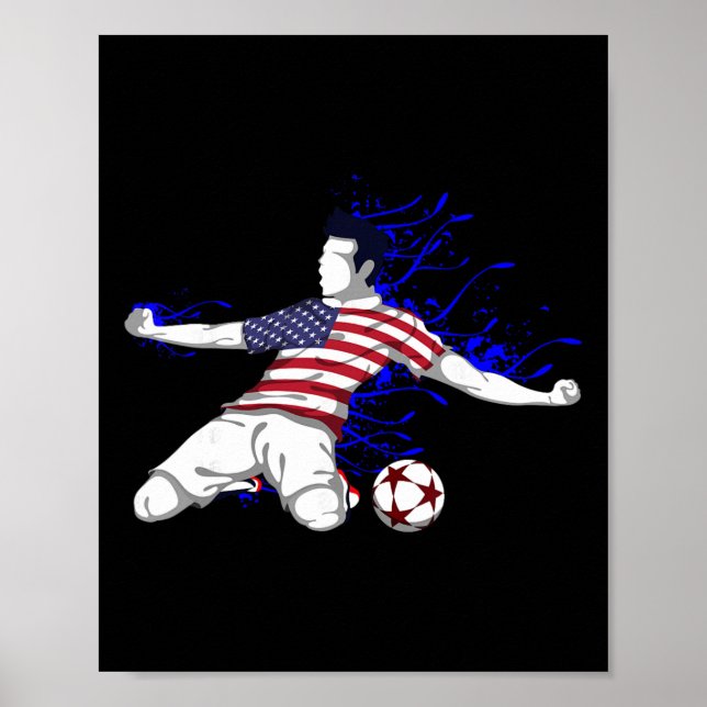 Poster Camisa da Seleção de Futebol dos Estados Unidos da (Frente)