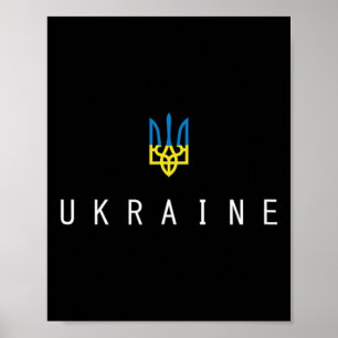 Poster Camisa da Ucrânia Tryzub Ucraniano Bandeira Triden