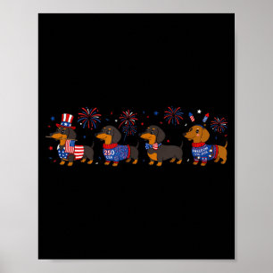 Poster camisa de 250 aniversário eua cachorro dachshund 4