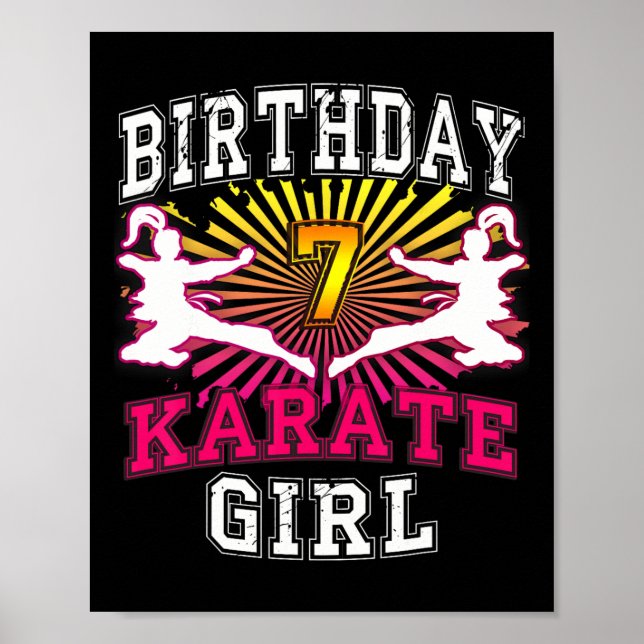 Poster Camisa De 7 De Aniversário - Karate, Criança De 7  (Frente)