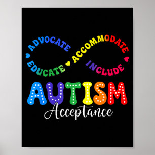 Poster Camisa de Aceitação Conscientização do Autismo Sím
