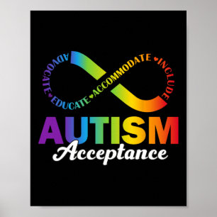 Poster Camisa de Aceitação Conscientização do Autismo Sím