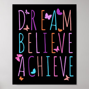 Poster Camisa De Afirmação Para Meninas Borboleta Sonho C